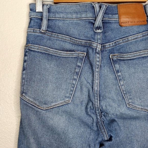 Point Sur Women's Denim Distressed High Tower Straight Jeans Size 27P - Picture 9 of 16